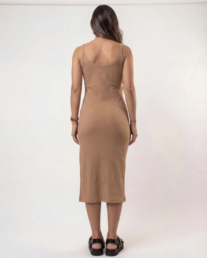 Vestido Midi Rib · Negro · Verde · Kaki